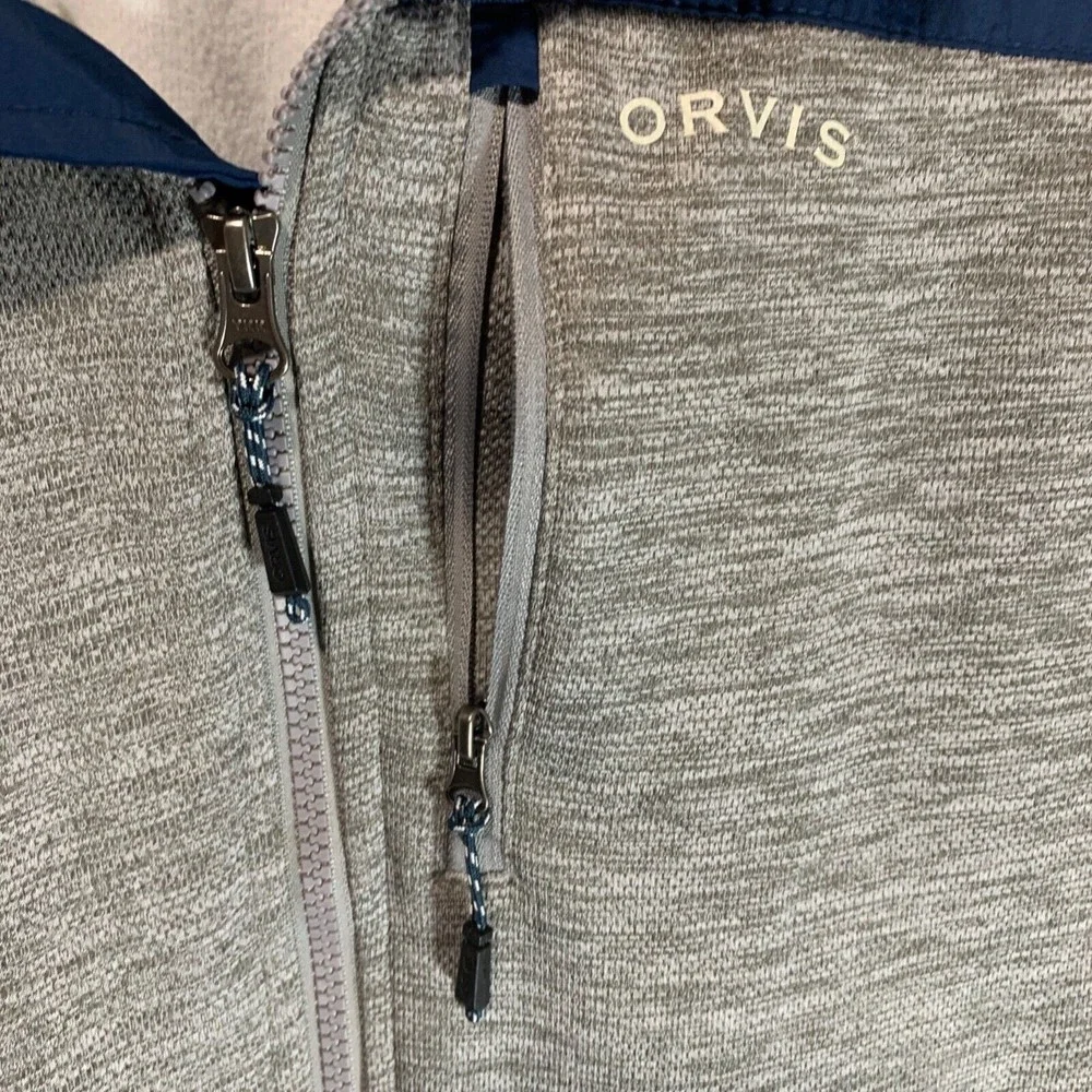 Orvis Gray and Navy Lightweight Full-Zip Shirt Jacket